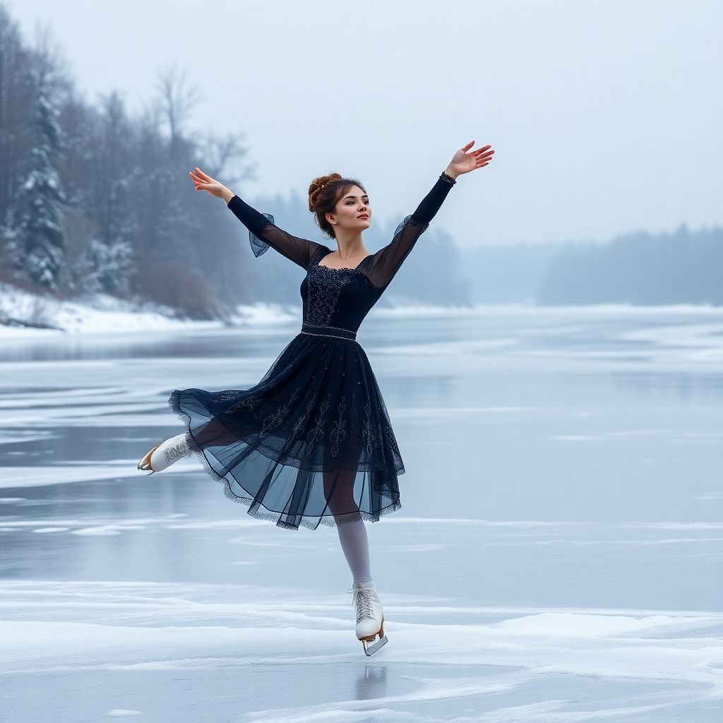 Евгения Медведева в Благовещенске: Анна Каренина на льду Амура в мороз